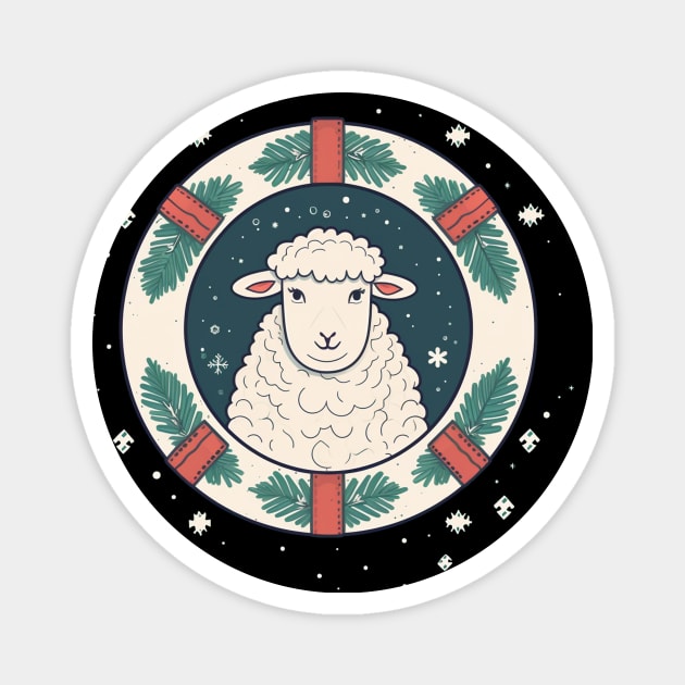 Sheep in Ornament, Love Farm Animals Magnet by logiamerch